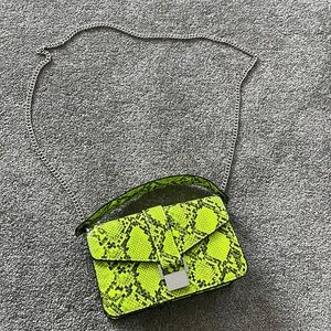 Zara Neon Green Snake Print Bag